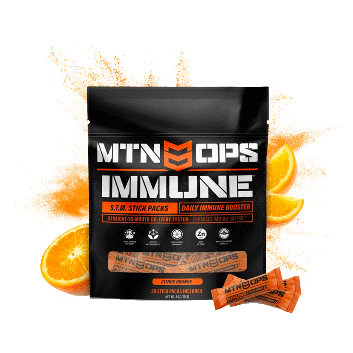 Mtn Ops Immune STM Stick Pack (Orange Citrus)